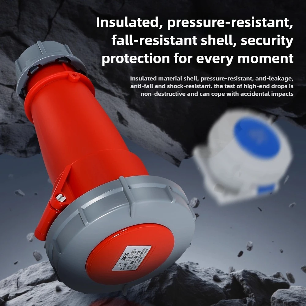 Aviation industry 63A connector three-phase electrical waterproof dust IP67 3-hole 4-core 5-core light and dark socket（4.1