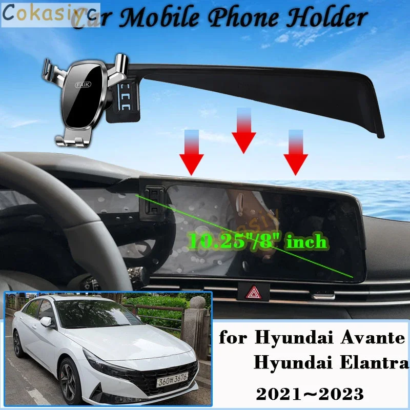 

Автомобильное крепление для Hyundai Elantra Avante N Line CN7 2021 2022 2023, держатель для мобильного телефона, GPS-кронштейн, гравитационная подставка, автоаксессуары