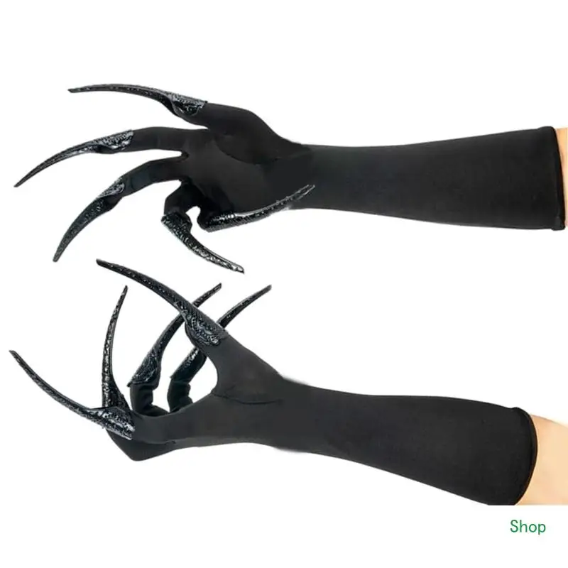 Dropship Fingernail Gloves Party Props Women Dark Series Nails Gloves RolePlay Accessories