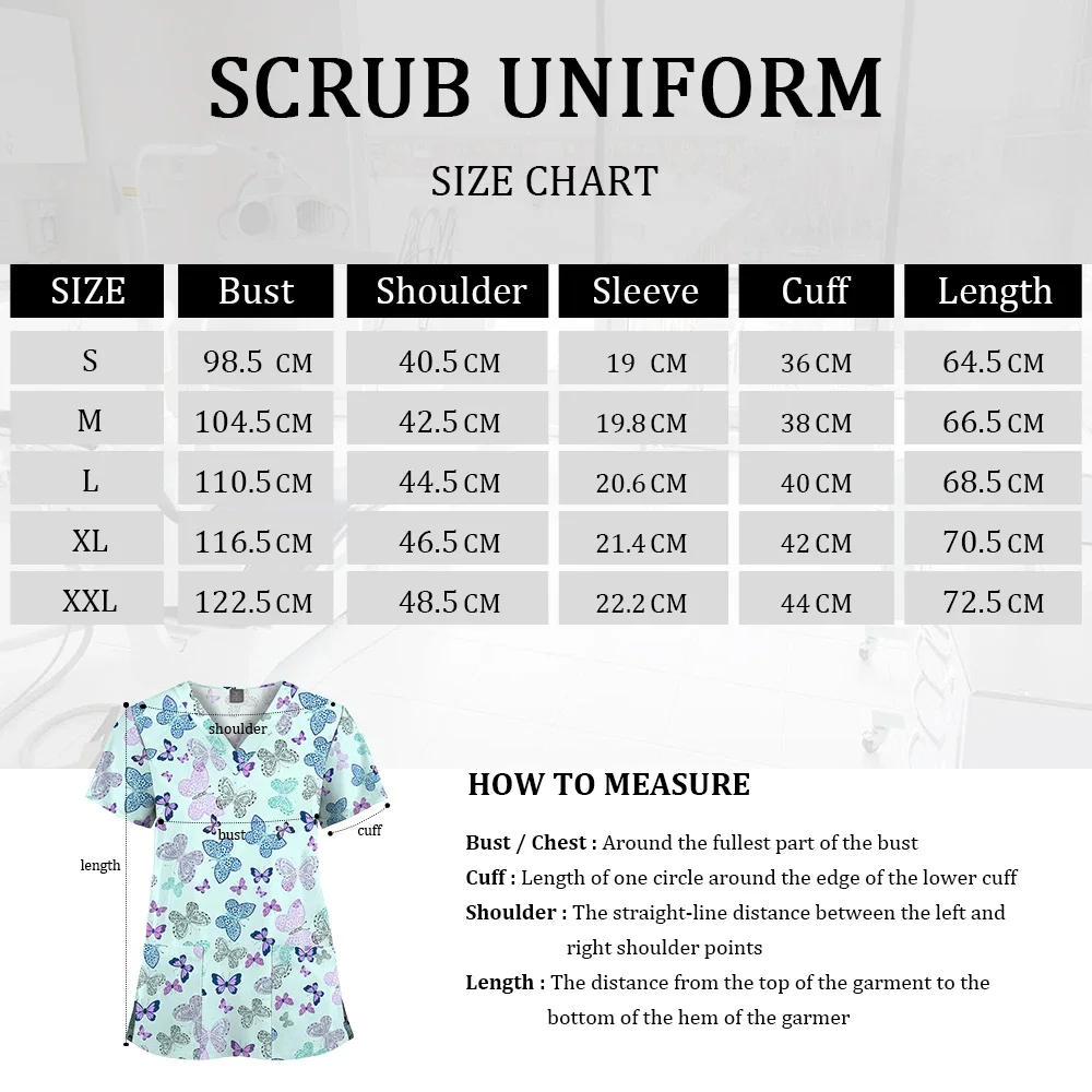 Shirts for Women Dental Clinic Veterinary Uniform Beauty Salon Pet Store Workwear Short Sleeved T-shirt Healthcare Scrubs Female