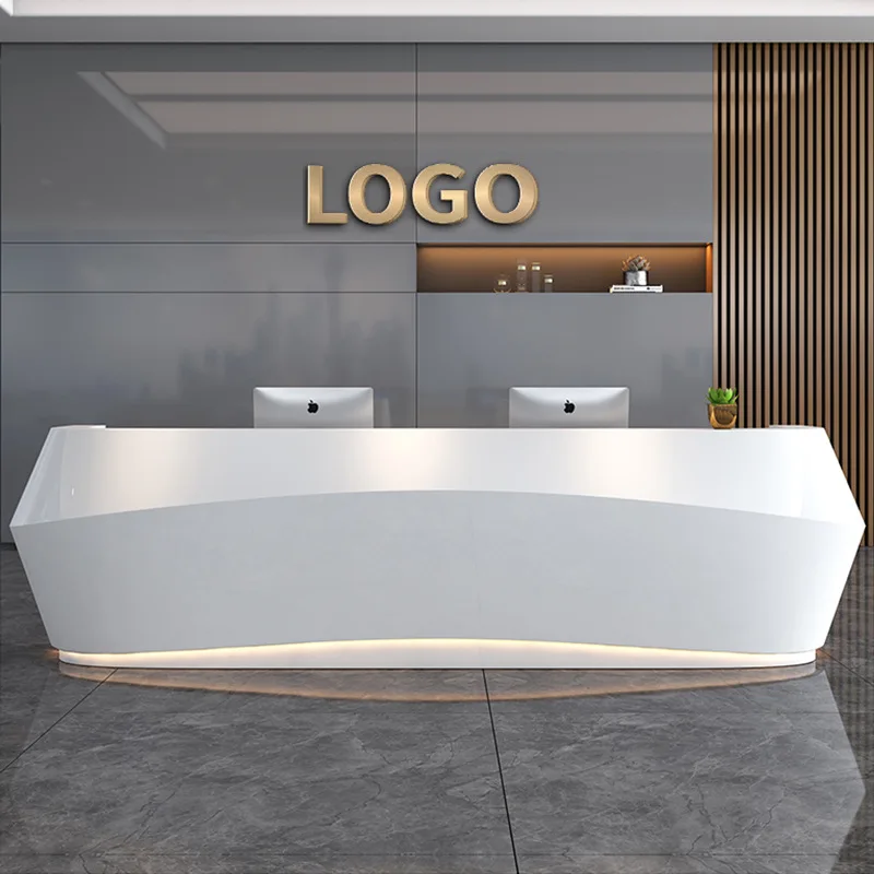 Reception Desk Painting Office Special-shaped Cashier Company Front Desk