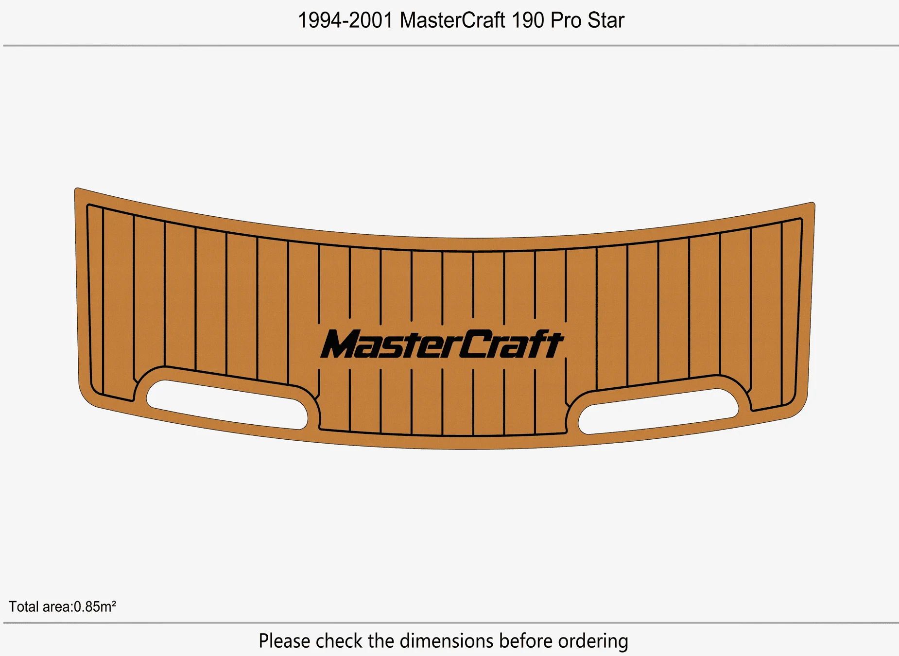 Marine Faux Teak EVA Non-Slip Mat -1994-2001 MasterCraft 190 Pro Star Self-Adhesive 1/4