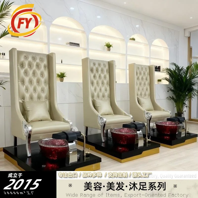 High Back Queen Foot Massage Chair European Electric Surfing Manicure Spa Foot Bath Sofa Commercial SalonSpa Treatment Furniture