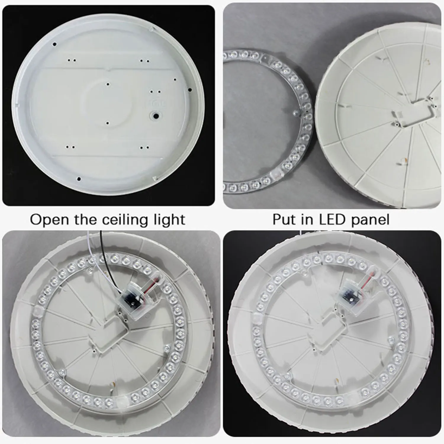 Plafonnier LED de remplacement, technologie 12W, 18W, 24W, 36W, avec mèche ronde AC 220V-Kampv