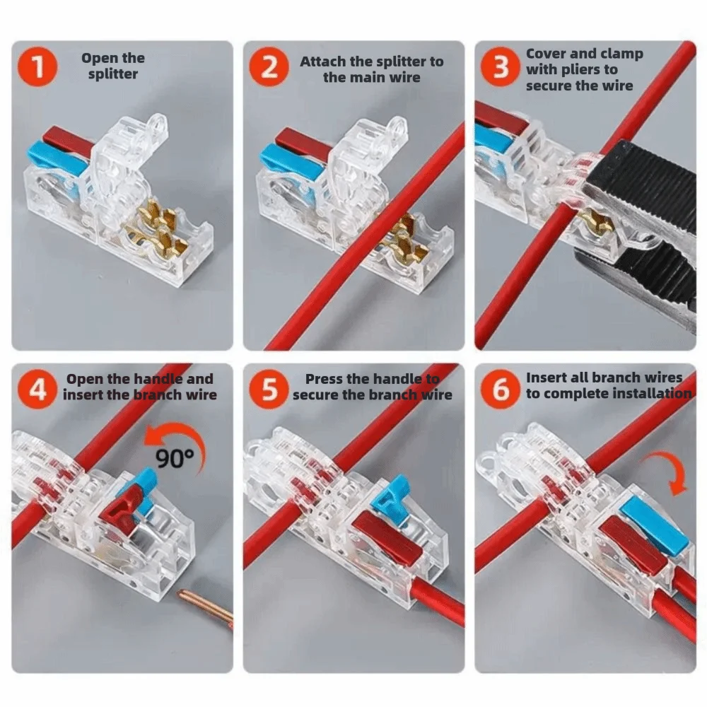 New Mini Quick Terminal Block T type Universal Fast Connector Wire Connector Electrical