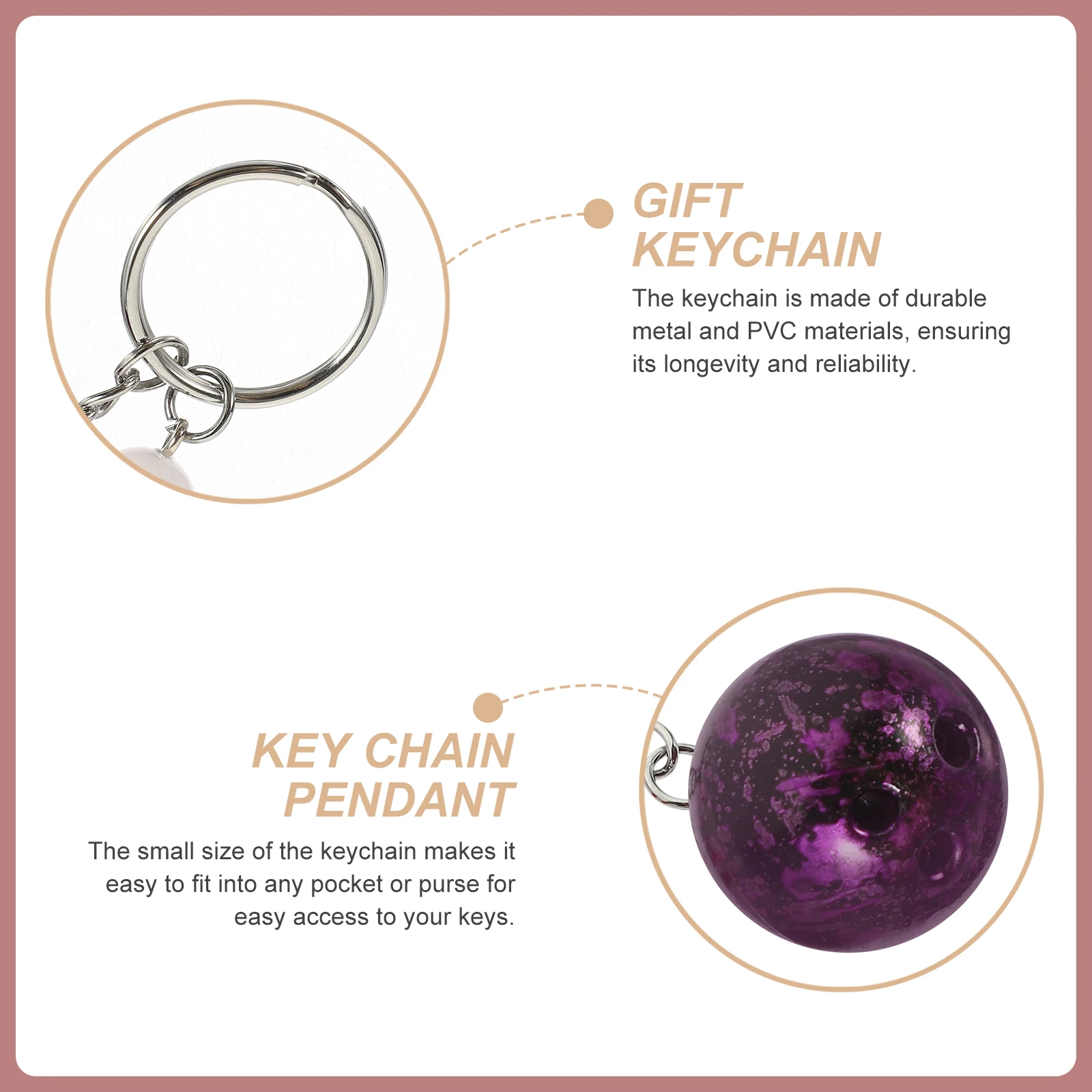 

6 Pcs Bulk Items for Key Chain Pendant Bowling Party Favors Kids Car Accessories