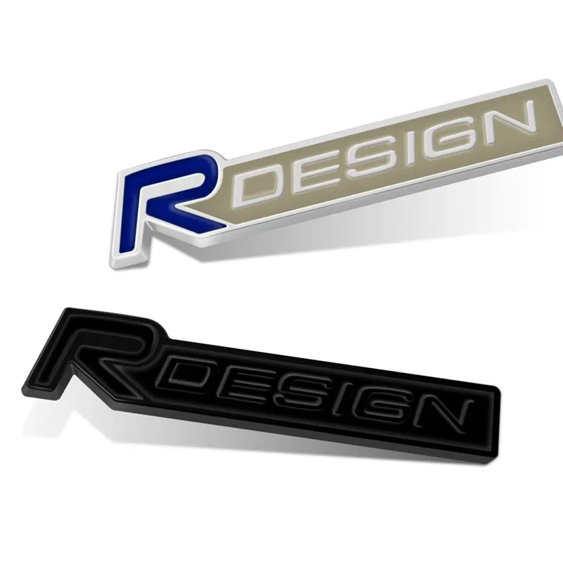 3D Chrome Metal Car R Design Letter Logo Rear Trunk Badge Emblem Sticker For Volvo V40 V60 XC60 XC40 V50 V60 C30 Accessories