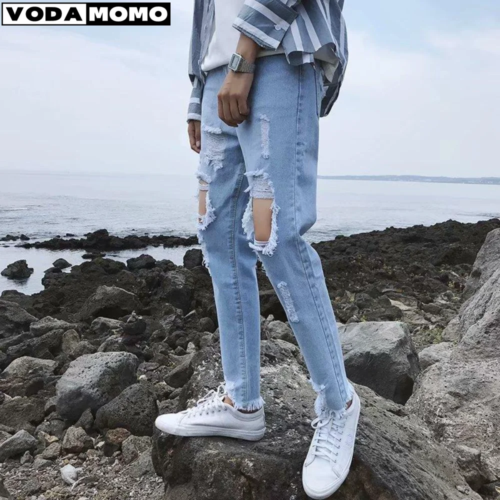 

Jeans Men Boys Denim Distressed pants Spring Summer Male 2023 Big Cowboy Trousers pantalones hombre y2k streetwear cargo pants