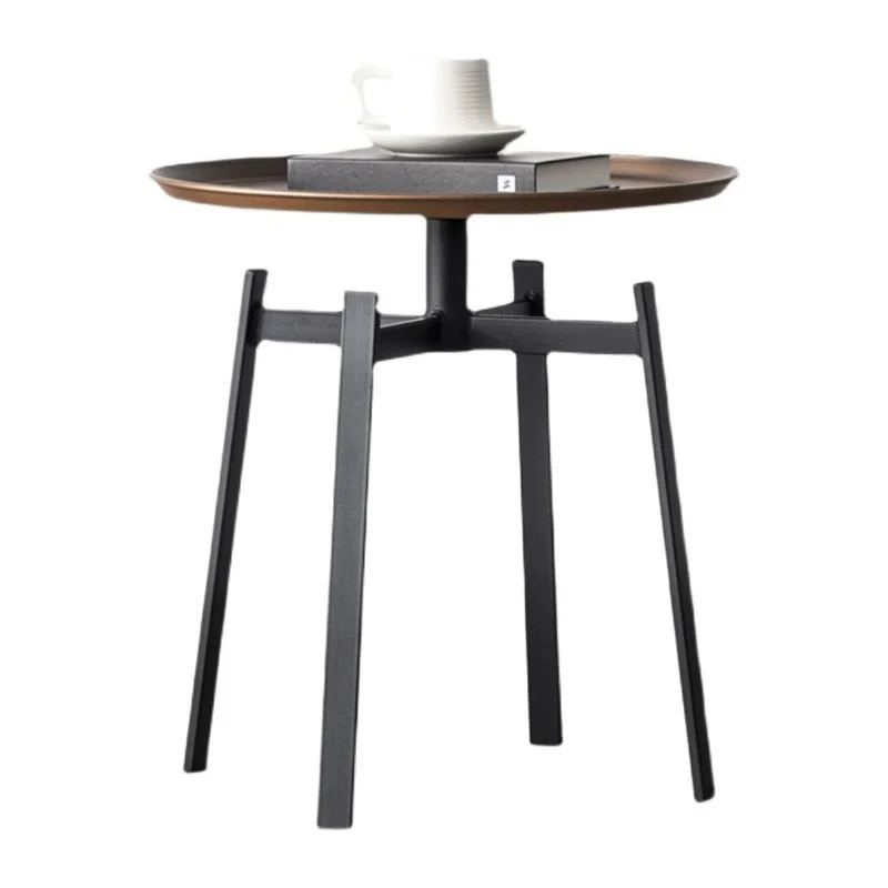 

Round Side Table for Living Room, Modern Round Coffee Table, Sofa Tray Table, Simple Small Iron Table with Metal Frame