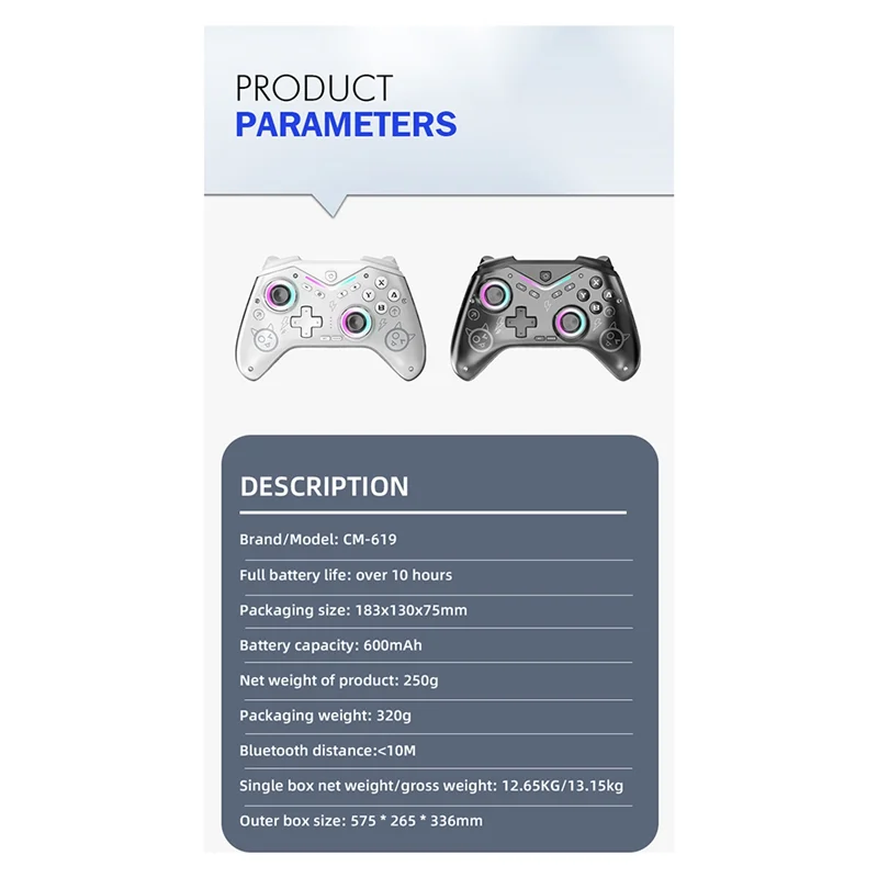 

Reliablegame Console Wireless Game Controller Programmable Gamepad Hall Joystick Support For Switch/Steam /IOS/Android Easy To U