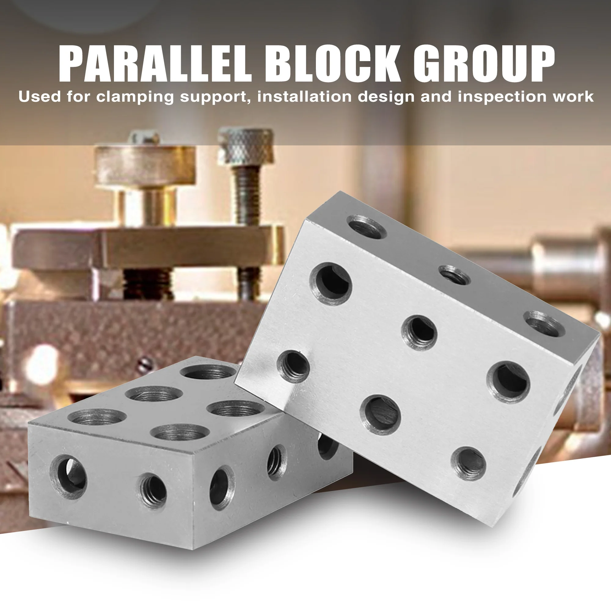 1-2-3 Steel Parallel Block Set 11 Holes Perpendicularity Accuracy 0.0001in 1 2 3 Block