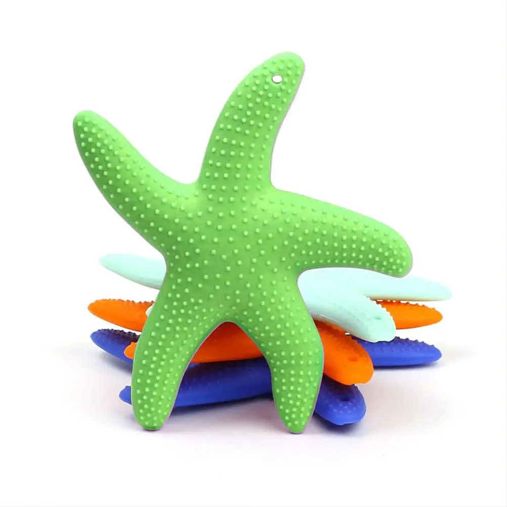 Silikonowy gryzak dla niemowląt klasy medycznej Cartoon Tooth Chew Kojąca zabawka na ząbkowanie Prezent Wielokrotnego użytku Kuchenka mikrofalowa Zamrażarka