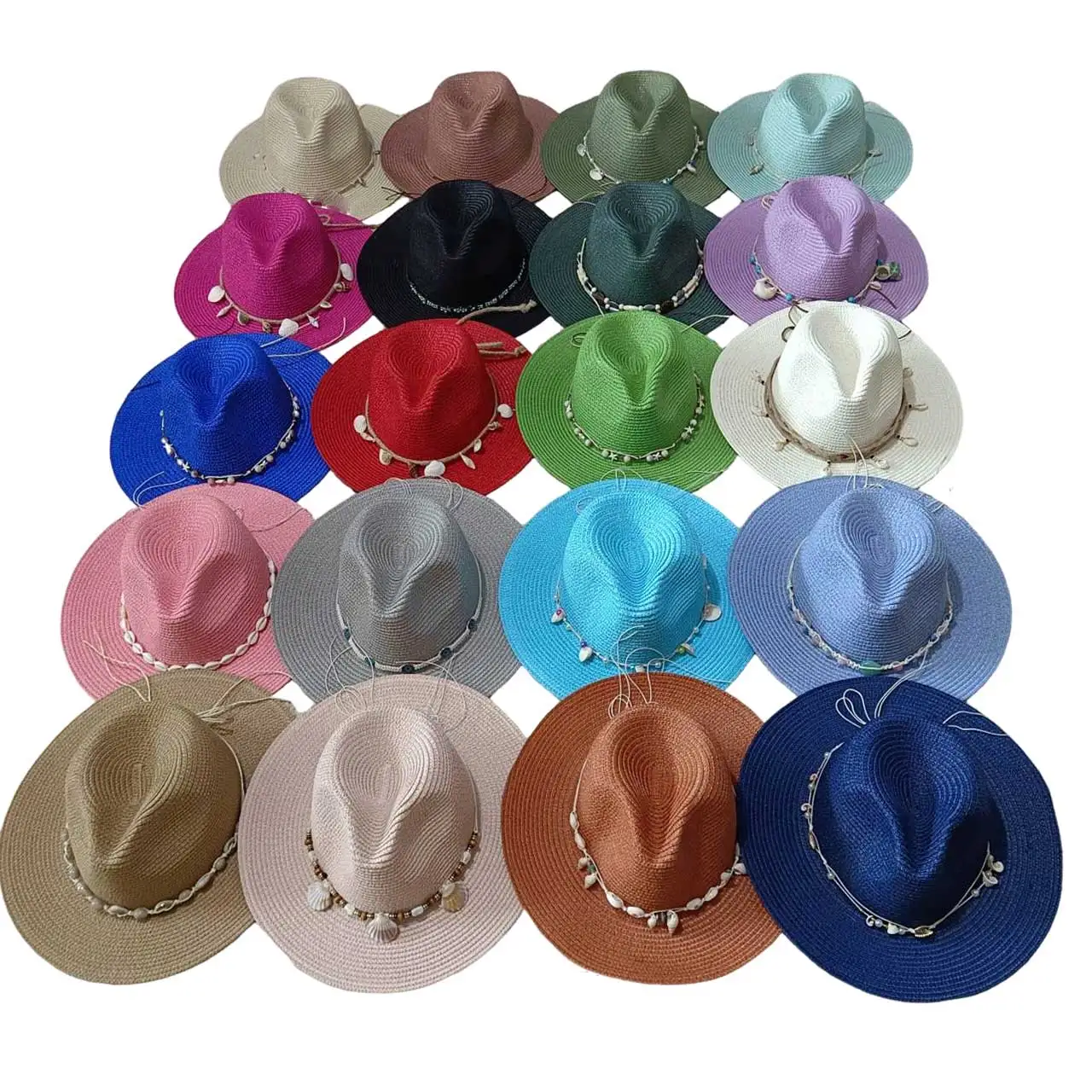 summer straw hat Bohemian Shell Accessories men and women straw hat sun hat candy straw hat summer hat  chapeau