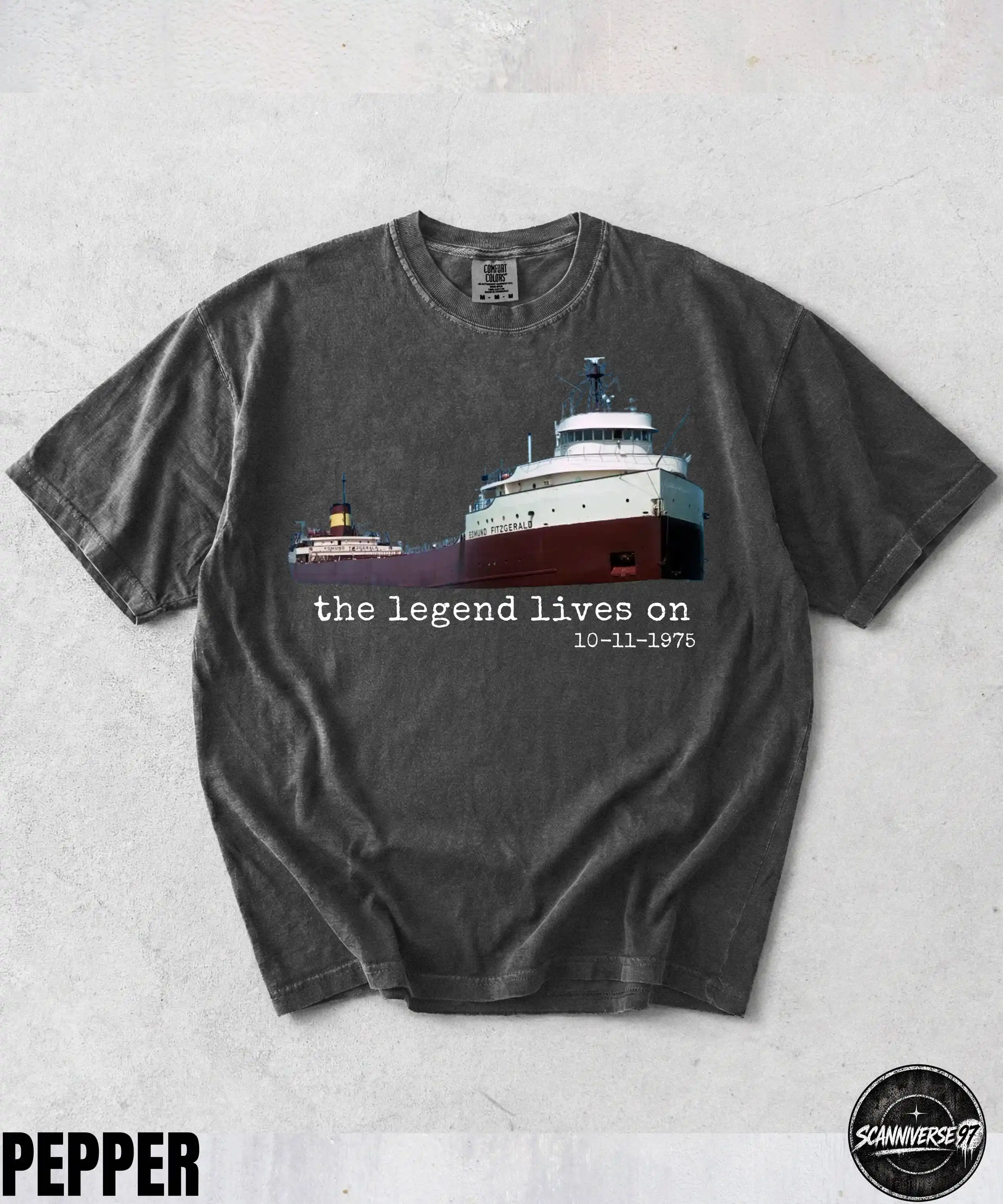 Vintage Edmund Fitzgerald T-Shirt,Edmund Fitzgerald Art Shirt,November 10th 1975,Great Lakes Shipwreck Tee