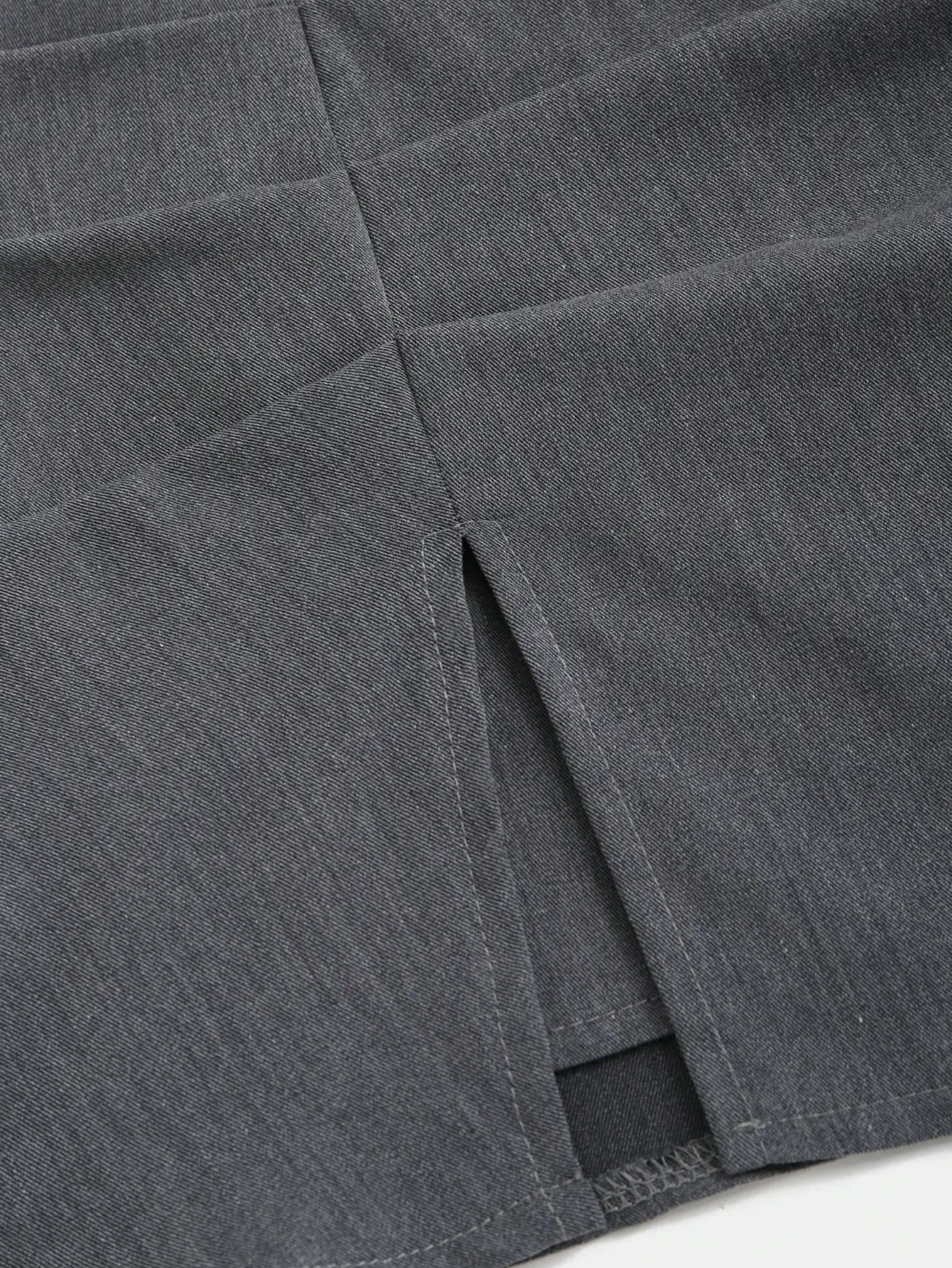 High Waist A-Line Mini Skirt with Front Slit, Structured Fit