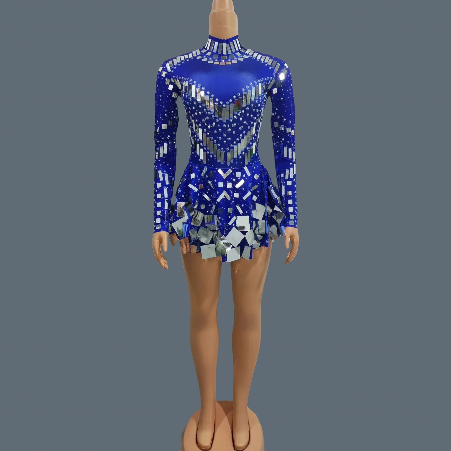 

Sparkly Crystal Sequins Pleated Short Dress Sexy Women Nightclub Party Birthday Dress Singer gig Dance Stage Mini Dress Xieshi