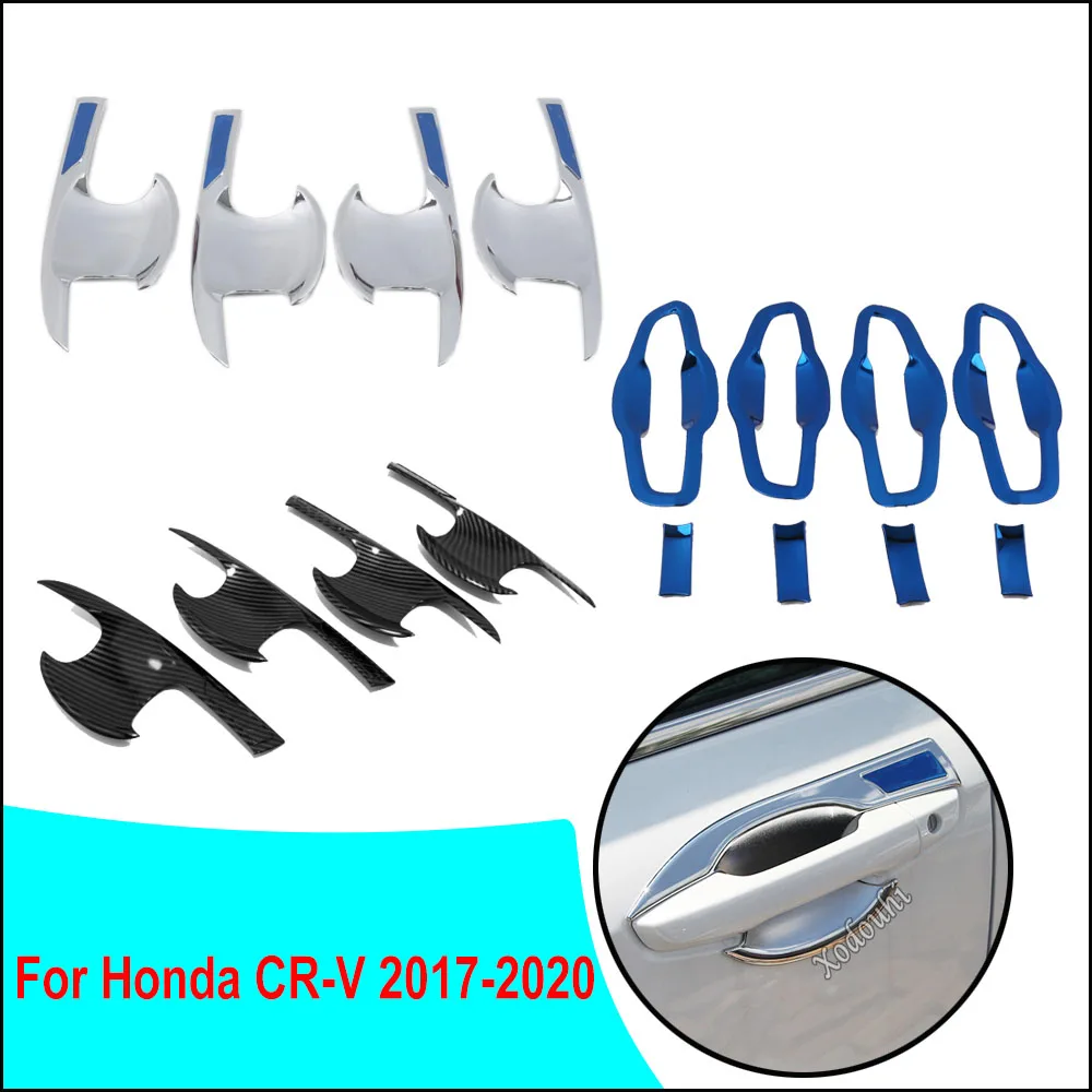 

Car Cover Garnish Detector Trim External Door Bowl Stick Lamp Frame Moulding Part 4pcs For Honda CRV CR-V 2017 2018 2019 2020