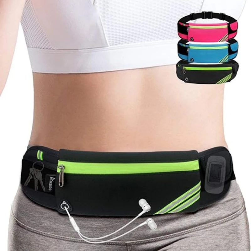 

Slim Running Belt Fanny Pack,Waist Pack Bag for Hiking Cycling Workout,Reflective Runners Belt Jogging Pocket Belt,Travelling