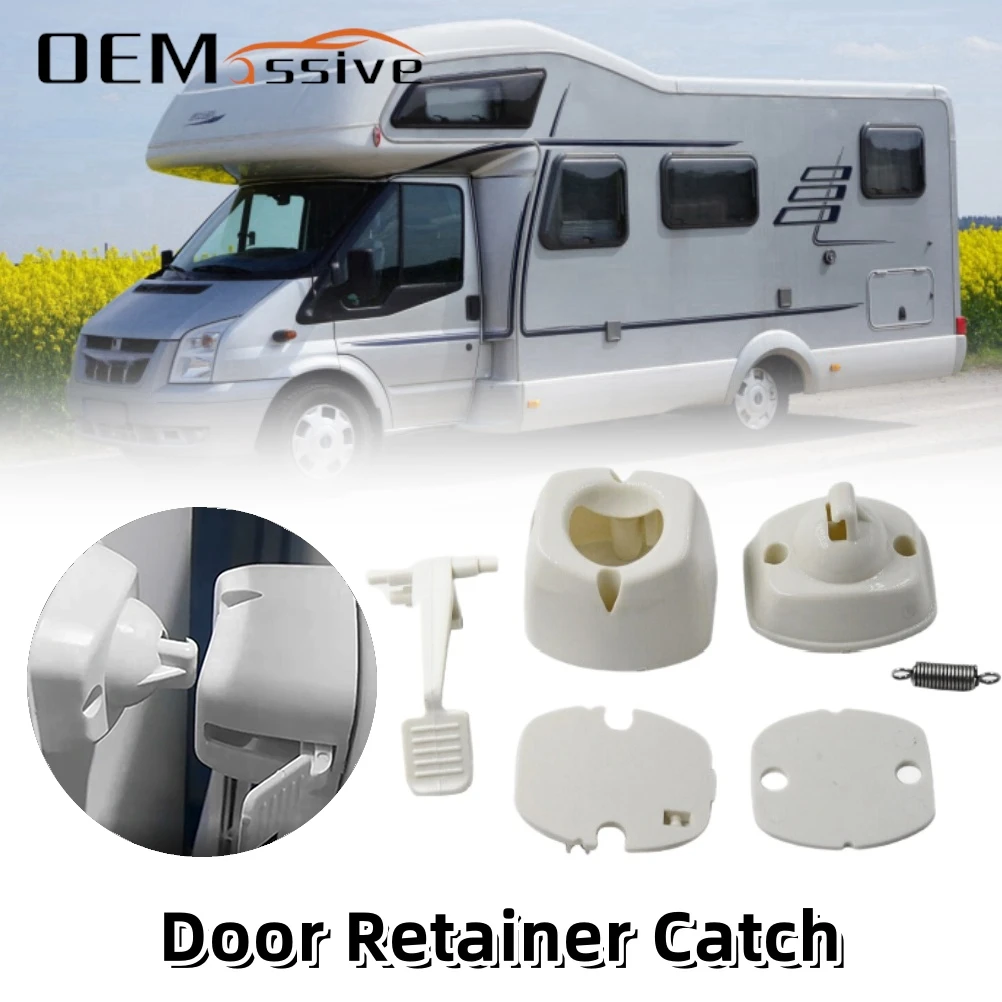 RV Door Retainer Catch Latch Holder Compartment Clips White Plastic Exterior For Coachman Elddis Caravan Motorhome Campervan