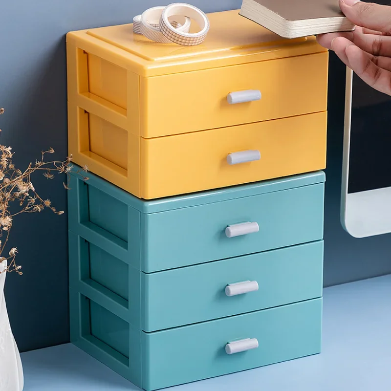 2/3/4 Layers Desktop Plastic Storage Drawer Organizer Box Container Office Desk Shelve Rack Cabinet Cosmetic Storage Box