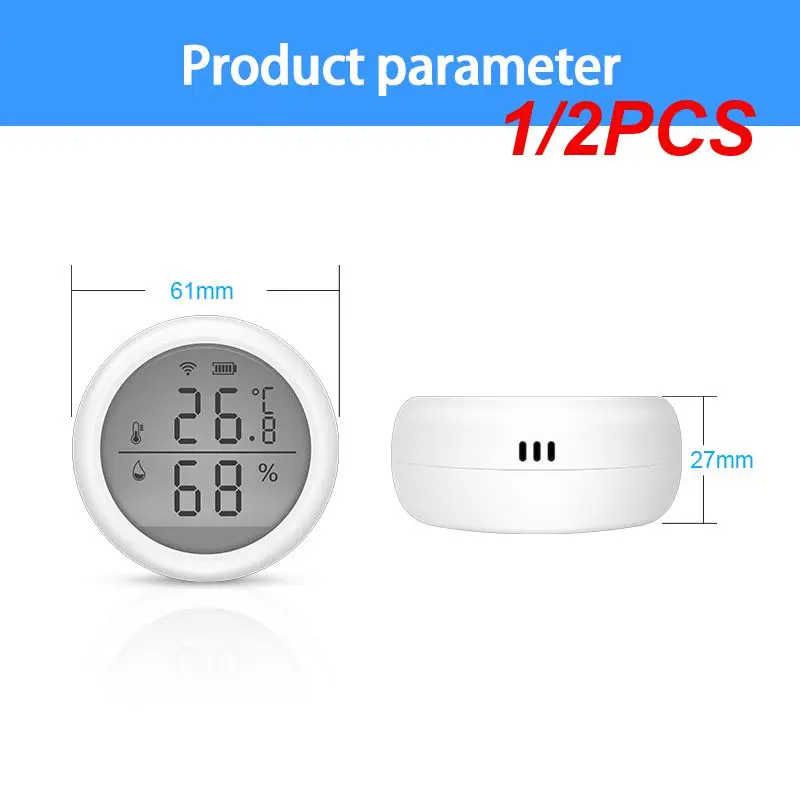 

1/2PCS Tuya WIFI Temperature And Humidity Sensor Smart Home Indoor Intelligent Linkage Abnormal Sensor Work With Alexa no need