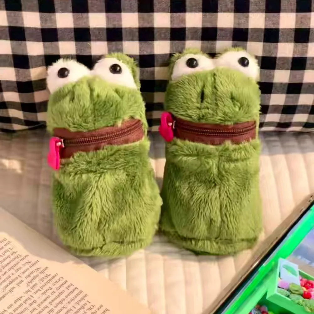 Reißverschluss Kreative Offene Mund Frosch Geldbörse Brieftasche Pelzigen Lustige Frosch Plüsch Geld Tasche Mini Niedlichen Frosch Kopfhörer Tasche Geschenke