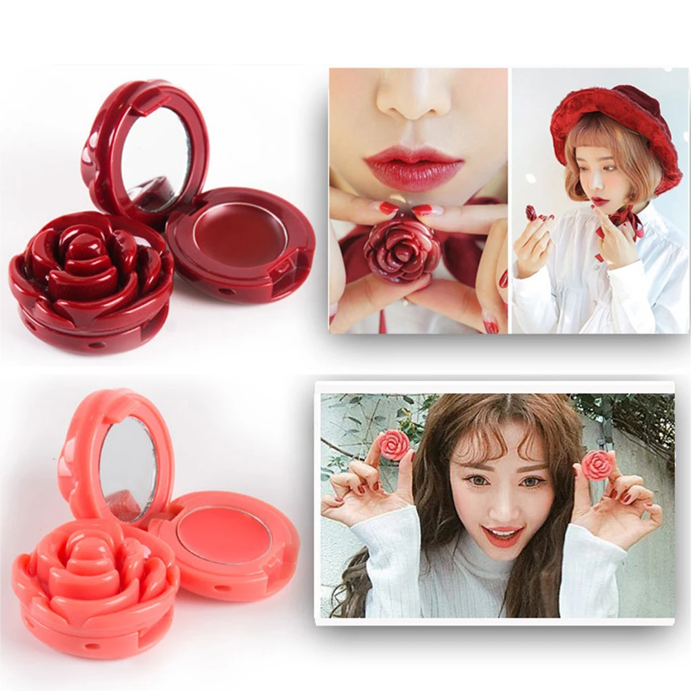 

6pcs Empty Lipstick Case Lovely Flower Shape Container For Travel Creams Refillable Beauty Blusher Eyeshadow Facial