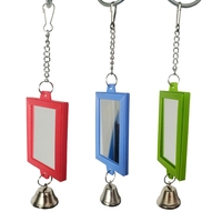 LXAF Pet Bird Mirror with Bell Interactive Parrot Toys for Budgies Parakeets Cockatiels Conures Lovebirds Cage for Play Toy