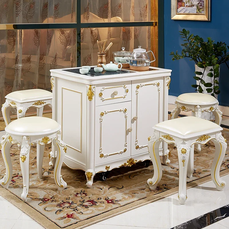 European-style solid wood small table  bar machine  cart cabinet boiling water small  table edge few househol