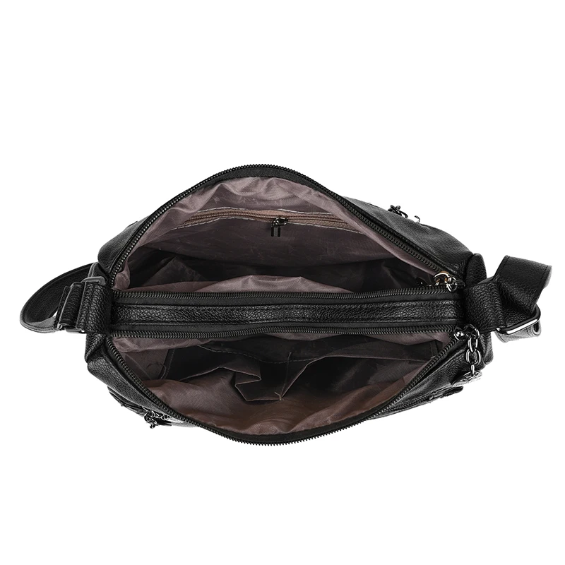 2026 Women's Brand Trendy Shoulder Bag Leather Crossbody Bag Women's Trendy Portable Black Large Capacity Bag Soft Shoulder bags
