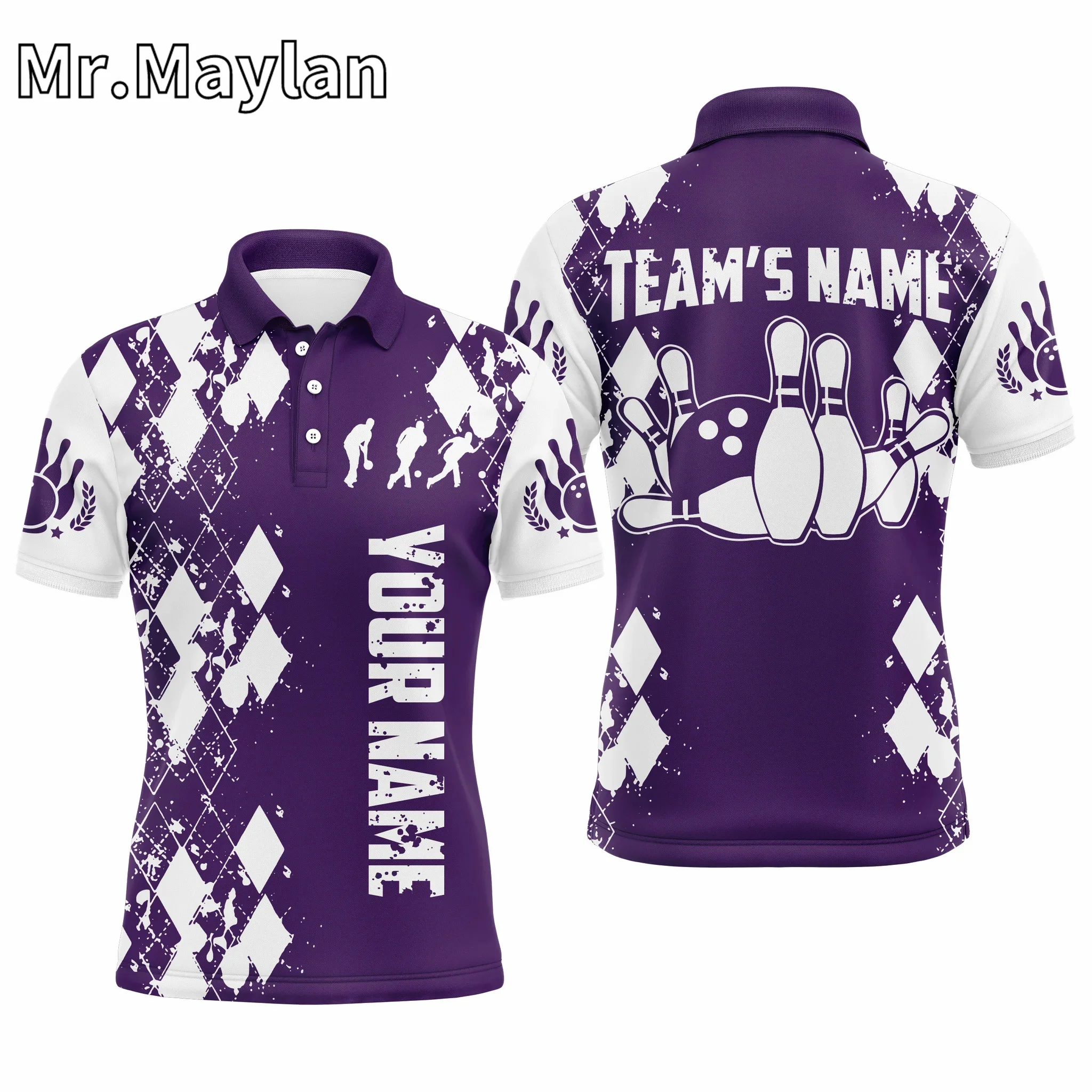 3D Blue Flame Bowling Polo Shirts for Men And Women Custom Bowling Team Jerseys Outfits Gift for Bowling Lovers Unisex Tee Tops