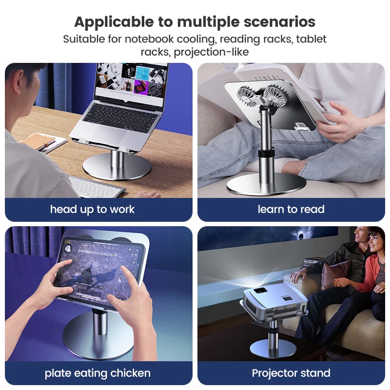 Universal Laptop Stand for Desk Adjustable Dual Turbo Cooling Notebook Monitor Stand for Macbook Computer Laptop Accessories