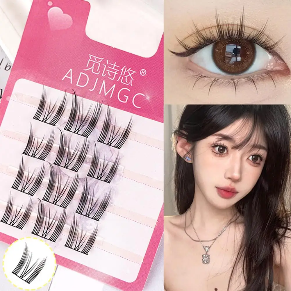 ขนตาปลอมแบบแบ่งส่วนสำหรับผู้หญิงต่อขนตาธรรมชาติแผ่นบางปีศาจน้อยสไตล์ดอกทานตะวันแพ็คเดินทางเครื่องมือแต่งหน้า