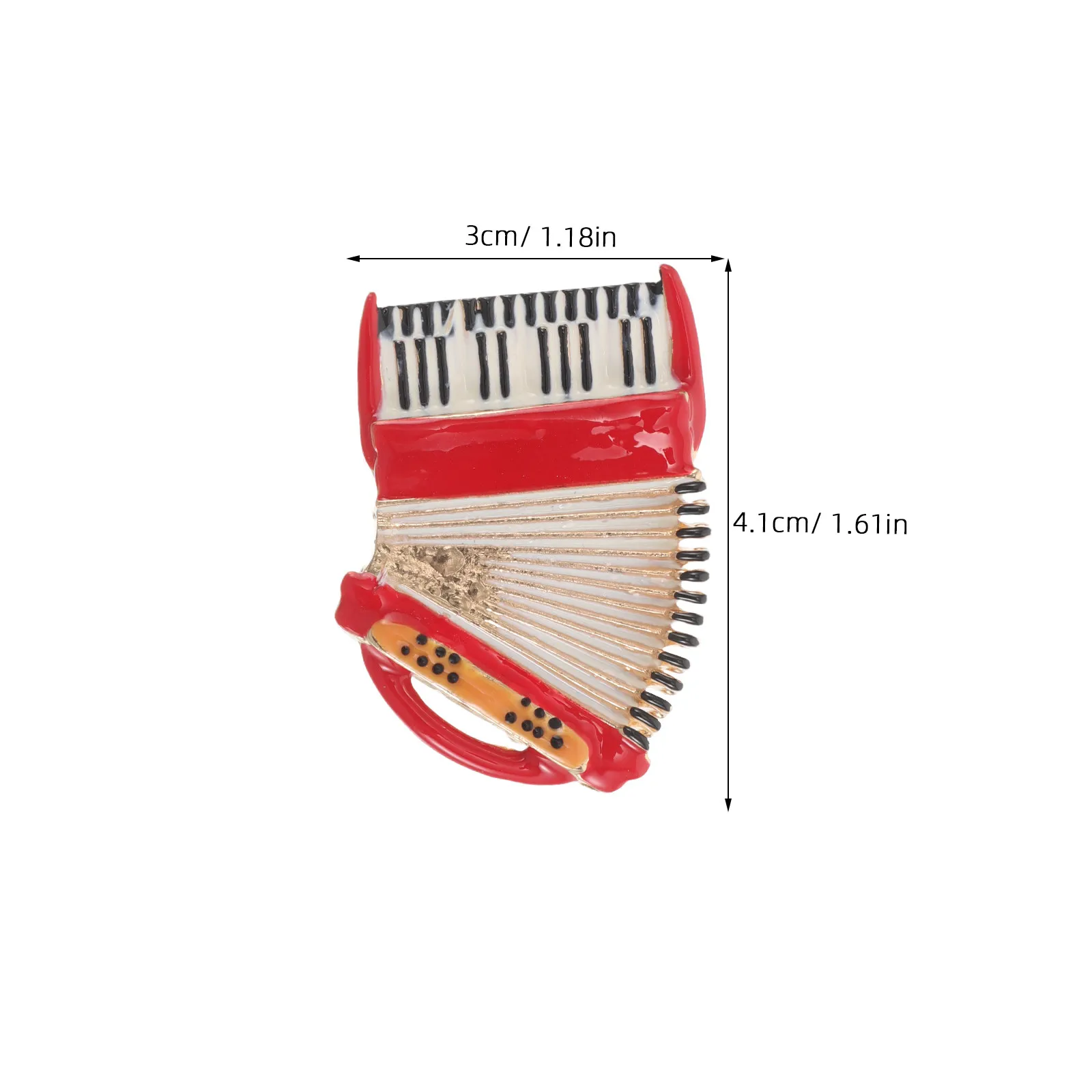 Alloy Accordion Shaped Brooch Pin Music Theme Lapel Brooch for Suit Coat Cloak Scarf Sweater Dress Shirt Fashion Accessory Gift