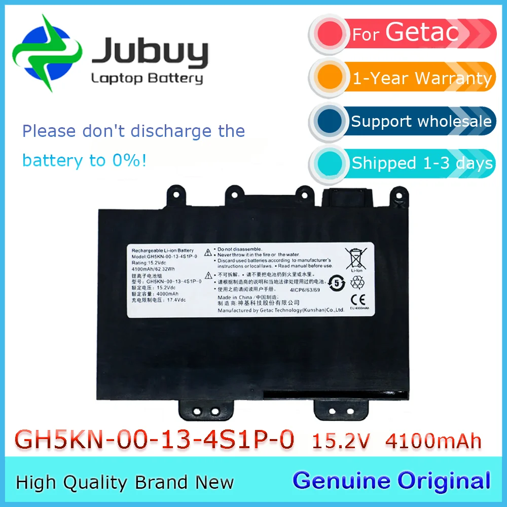 GH5KN-00-13-4S1P-0 15.2V 4100mAh Original Laptop Battery for Getac Mechrevo Z1 i7 7700HQ GTX1060 4ICP6/63/69