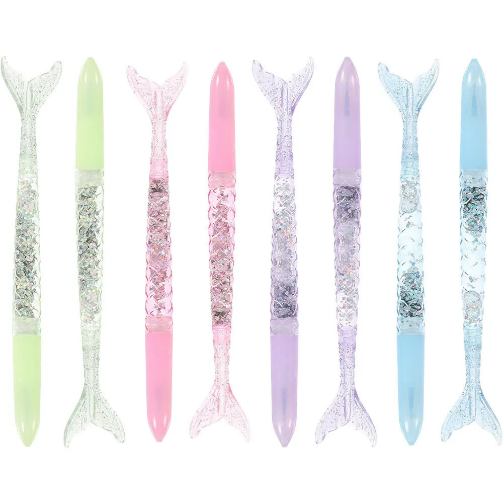 8pcs Cartoon Mermaid Gel Pens – Smooth Writing, Fun School & Office Supplies
