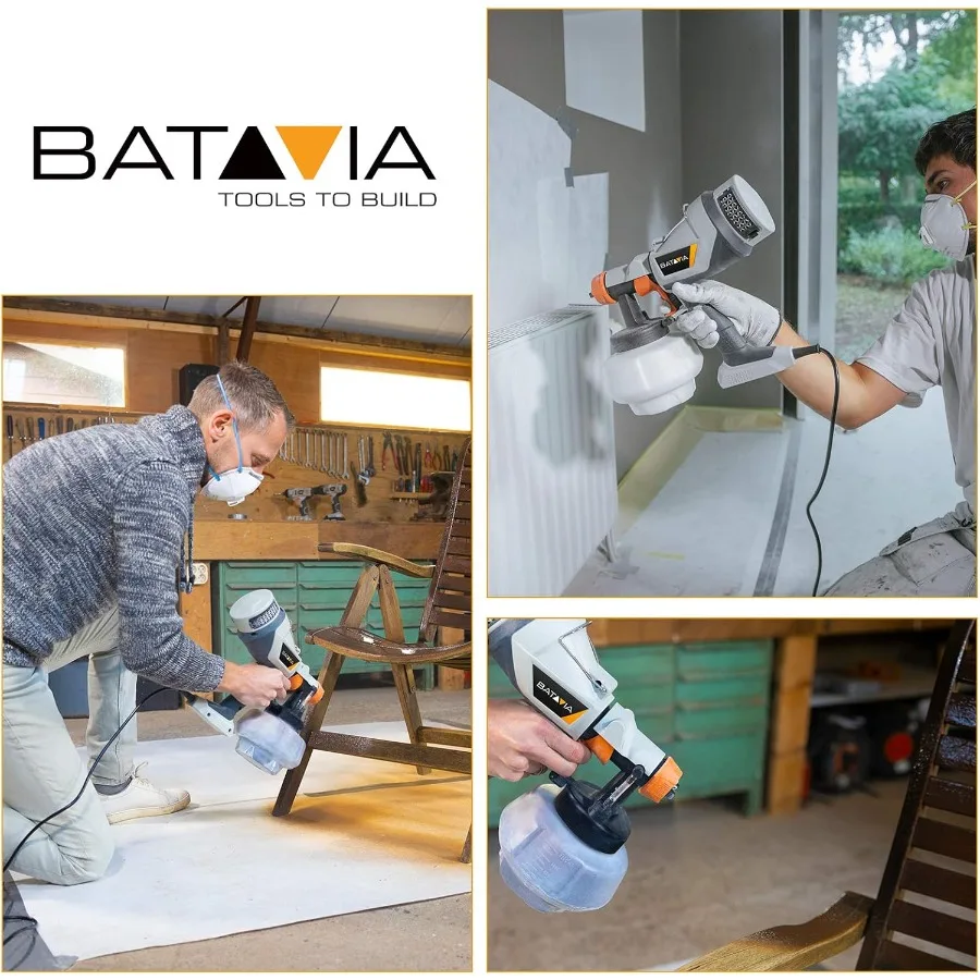 Elektrisches HVLP-Farbspritzgerät mit 1200 ml hohem Fassungsvermögen für Möbel, Schränke, Zäune, Wände, Türen und Gartenstühle