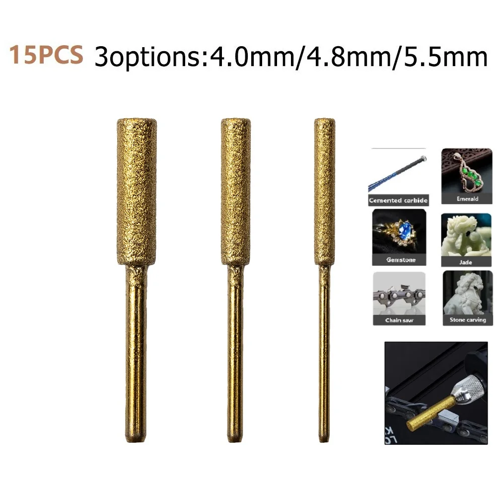 Electric Chainsaw Chain Grinder File Bits with 3mm Shank for Use on Handheld Grinders and Chain Sharpening Machines