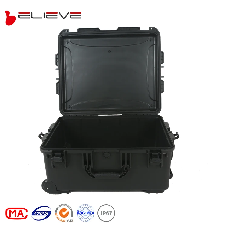 Hard Plastic Suitcase with Wheels and Handle, Trolley Tool Case, Large Travel Suitcase, Factory Customized, IP67