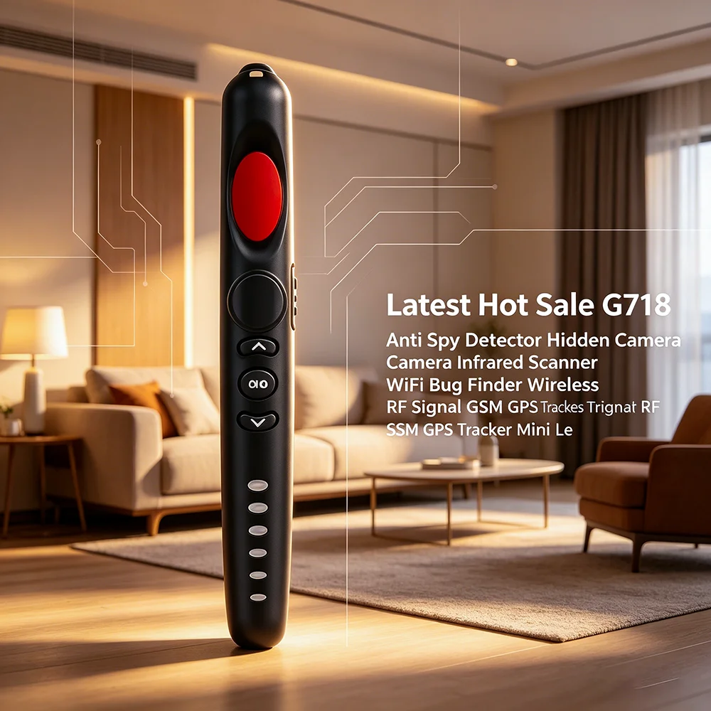 

G718 Anti Spy Detector, Infrared Hidden Camera Scanner & RF WiFi GSM GPS Bug Finder