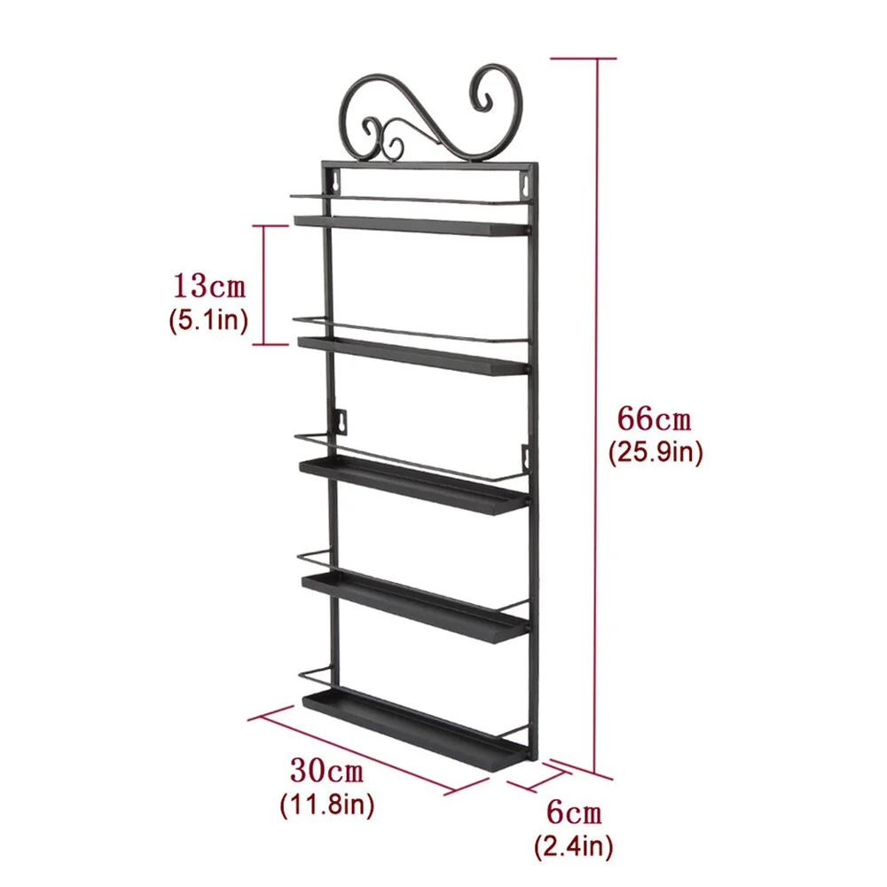 5 Tier Metal Nail Polish Rack Wall Mounted Essential Oil Storage Display Stand Organizer Holder Shelf High Quality