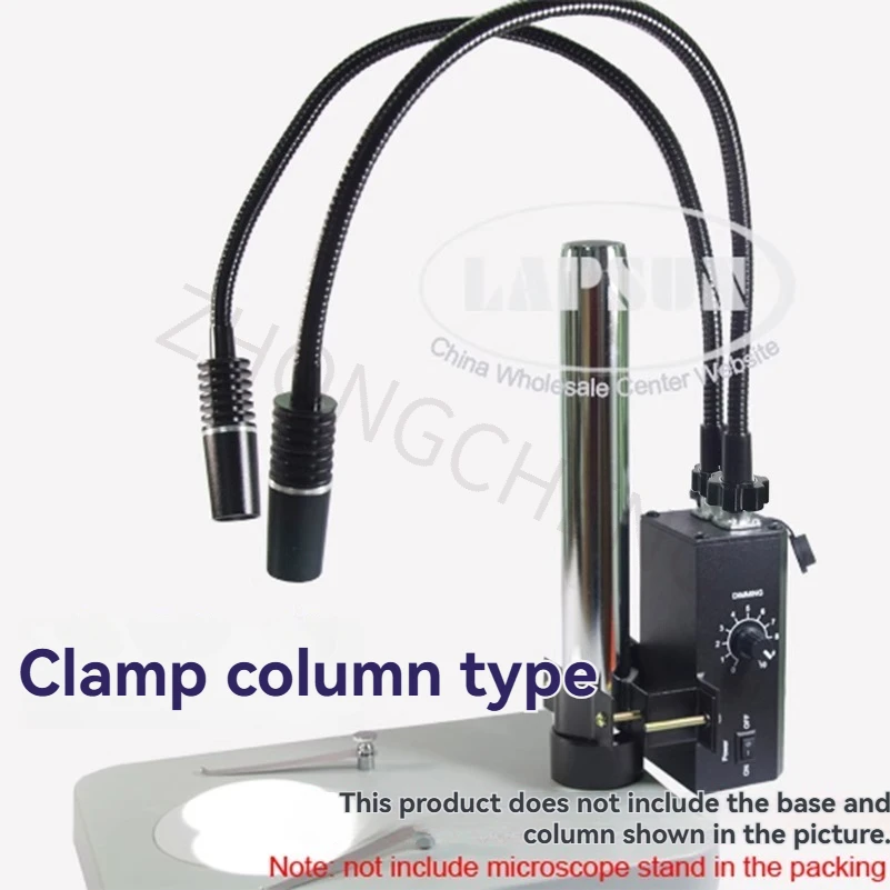 Dual-branch microscope with dual gooseneck LED light source, suitable for mobile phone repair; LED microscope light source.