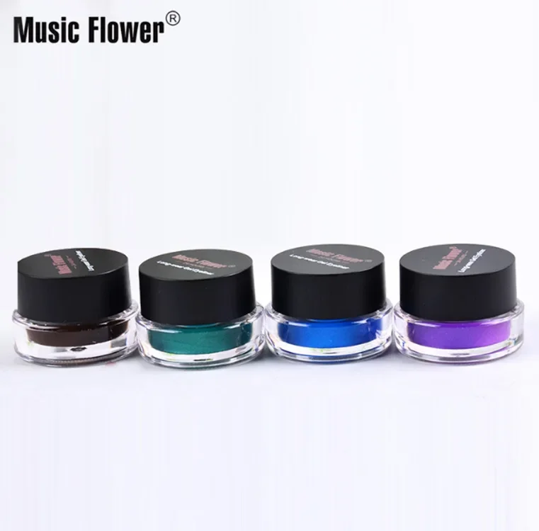 Music Flower Coffee Black Blue Purple Brown 24 Hours Eyeliner Gel Cream Make Up Waterproof Long-wear Eye Liner Brushes Makeup