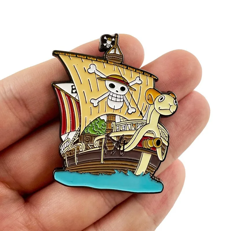 

Значки-подвески Going Merry, аниме ONE PIECE, металлические значки, японские манга-броши для сумок, рюкзаков, одежды, лацканов, косплей, подарок, декор