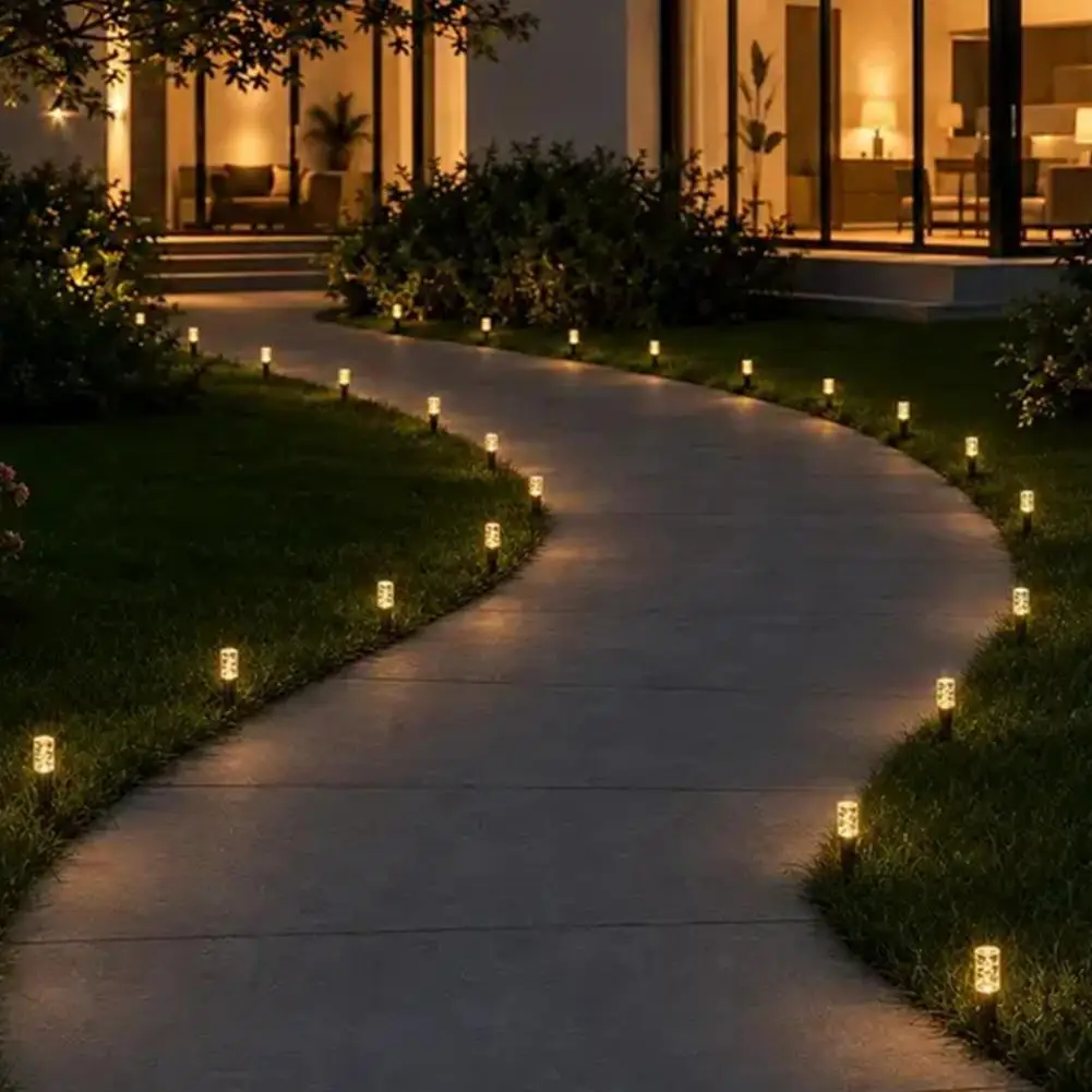 Outdoor Decorative Fence 20/40pcs Solar Pathway Lights Set Led Multicolor Bubble Garden Stakes Waterproof Outdoor Decorative