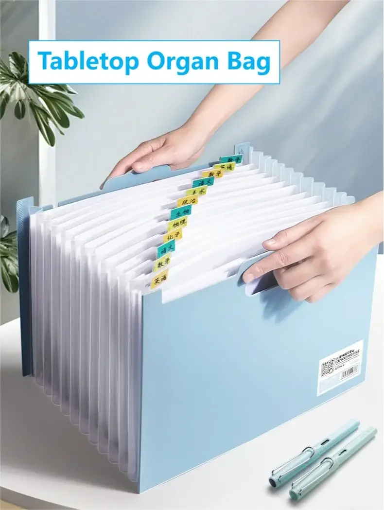 

A4 Organ Bag Portable Multi-layer Folder Large Capacity Desktop Vertical Storage File Bag
