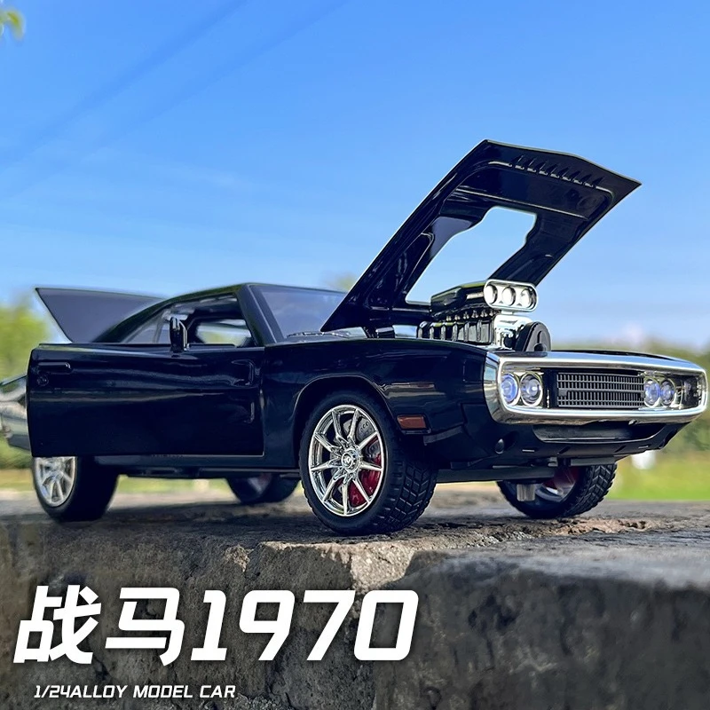 1:24 1970 Caricatore R/T Muscle car Simulazione Pressofuso In Lega di Metallo Modello di auto Suono Luce Tirare Indietro Collezione Giocattolo Per Bambini Regali