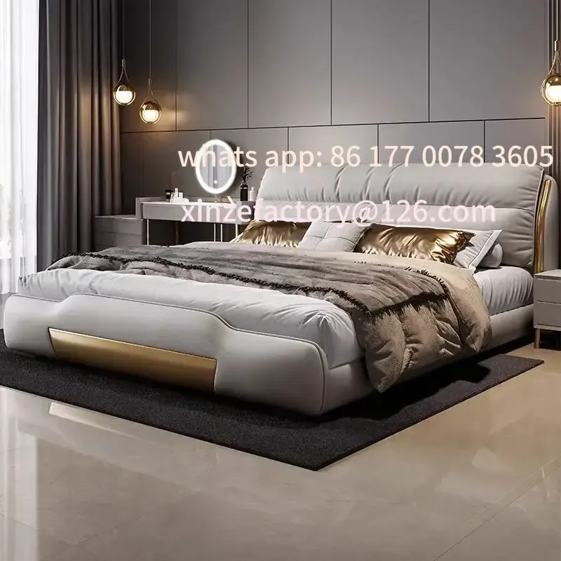 

Customizable 1 person Double bed king bed framebedroom furniture 180X200 luxury king size lit pour chat for bedroom baby Chest