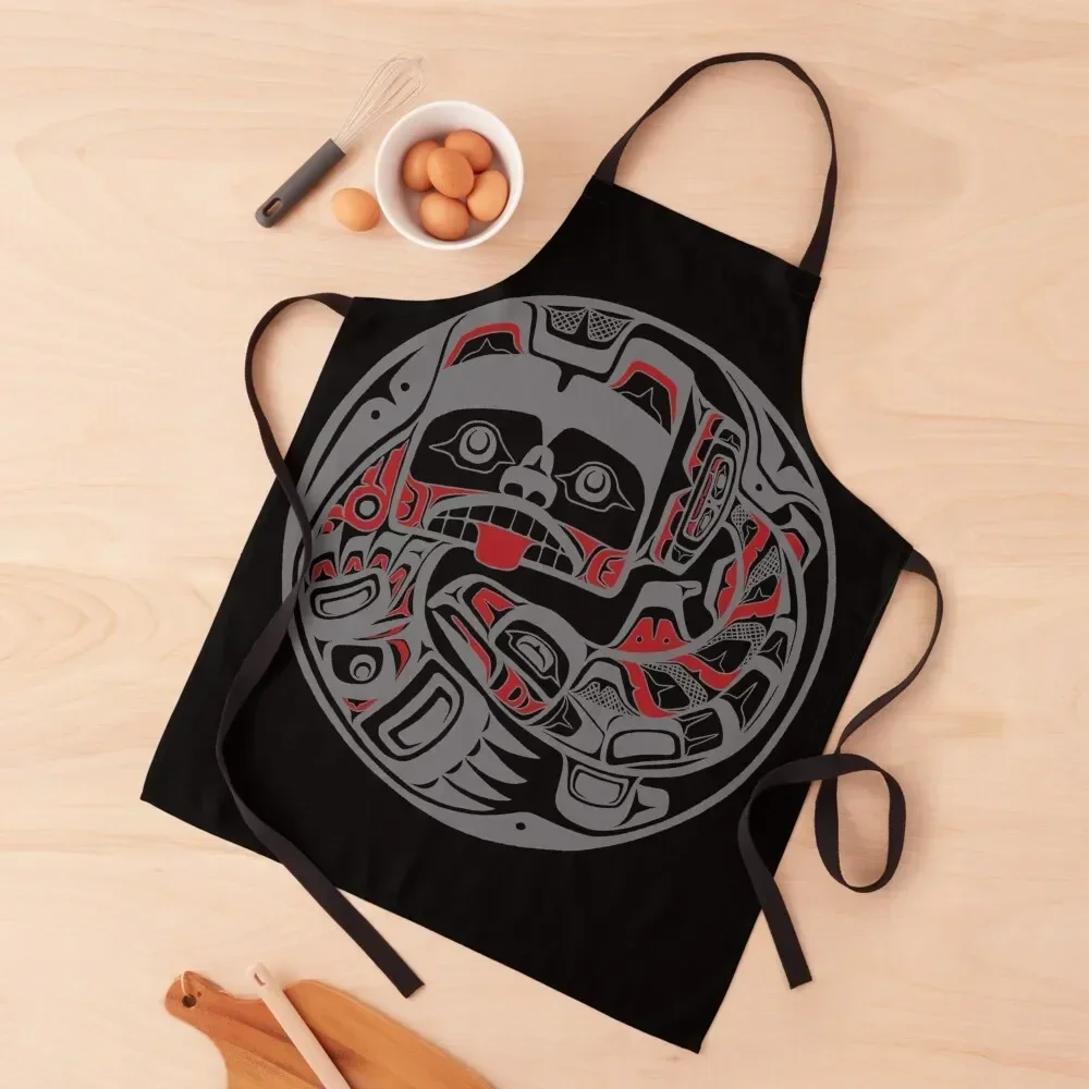 

Bear and Salmon, in gray Apron Things For The Home waterproof for women man chef uniform Apron