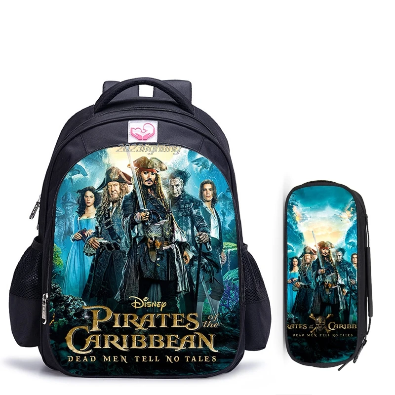 16 Inch Pirates Of The Caribbean School Bags Orthopedic Primary Backpack Kids School Boys Girls Mochila Infantil